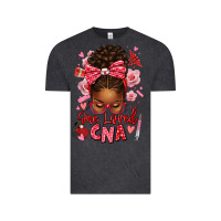Vintage Black one loved cna afro messy bun Vintage Tee - texasbilliewilder