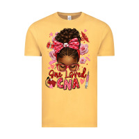 Vintage Mustard one loved cna afro messy bun Vintage Tee - texasbilliewilder