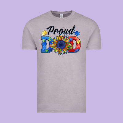 Proud Dad Autism Vintage Tee Designed By Barkaloodesign