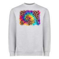Heather Grey leopard tie dye background Heavyweight Sweatshirt - Zillion Design Studio