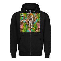 Black western boer goat seamless pattern Zipper Hoodie - BundleAndBundleShop