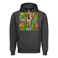 Charcoal Heather western boer goat seamless pattern Zipper Hoodie - BundleAndBundleShop