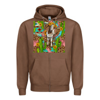 Chestnut western boer goat seamless pattern Zipper Hoodie - BundleAndBundleShop