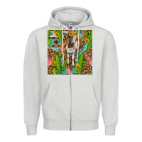 Dove Grey western boer goat seamless pattern Zipper Hoodie - BundleAndBundleShop