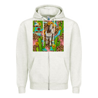 Oatmeal Heather western boer goat seamless pattern Zipper Hoodie - BundleAndBundleShop