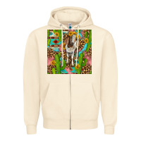 Sandshell western boer goat seamless pattern Zipper Hoodie - BundleAndBundleShop