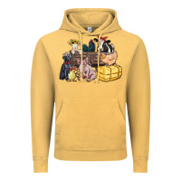 Vintage Mustard farm animals wagon Vintage Hoodie - Zillion Design Studio