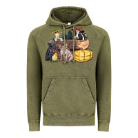 Vintage Olive farm animals wagon Vintage Hoodie - Zillion Design Studio