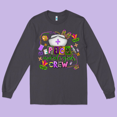Picu Mardi Gras Crew Long Sleeve Tee Designed By Adodesignshop
