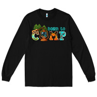 Black born to camp with guitar Long Sleeve Tee - AdoDesignShop