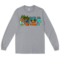 Heather Grey born to camp with guitar Long Sleeve Tee - AdoDesignShop
