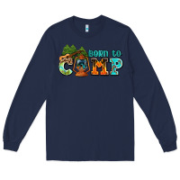 Navy born to camp with guitar Long Sleeve Tee - AdoDesignShop