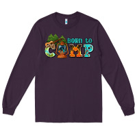 Plum born to camp with guitar Long Sleeve Tee - AdoDesignShop