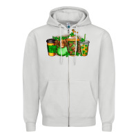 Dove Grey longhaired cow st patricks coffee Zipper Hoodie - Jasminsmagicworld