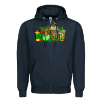 Navy longhaired cow st patricks coffee Zipper Hoodie - Jasminsmagicworld