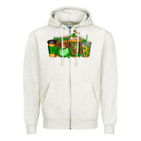 Oatmeal Heather longhaired cow st patricks coffee Zipper Hoodie - Jasminsmagicworld