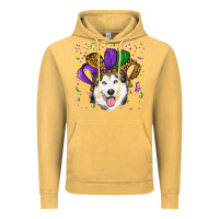 Vintage Mustard Mardi gras hat husky Vintage Hoodie - RanaPortraitStore
