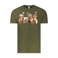 Latte Coffee Cups Vintage Tee | Teevron