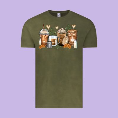 Latte Coffee Cups Vintage Tee Designed By Zillion Design Studio