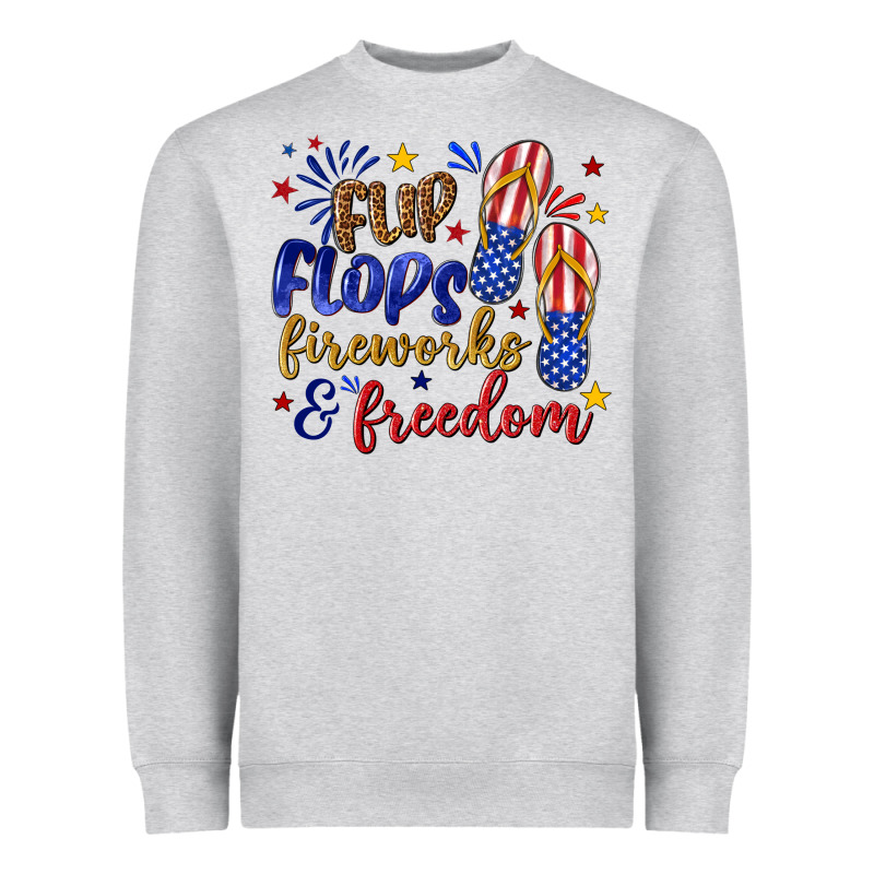 Flip Flops Fireworks And Freedom Heavyweight Sweatshirt by texasbilliewilder | Teevron