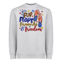 Heather Grey flip flops fireworks and freedom Heavyweight Sweatshirt - texasbilliewilder