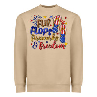 Mushroom flip flops fireworks and freedom Heavyweight Sweatshirt - texasbilliewilder