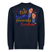 Navy flip flops fireworks and freedom Heavyweight Sweatshirt - texasbilliewilder
