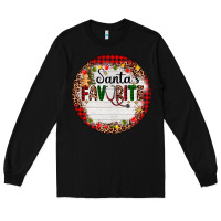 Black custom name santas favorite nurse Long Sleeve Tee - AdoDesignShop