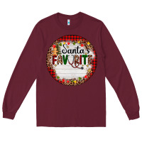 Burgundy custom name santas favorite nurse Long Sleeve Tee - AdoDesignShop