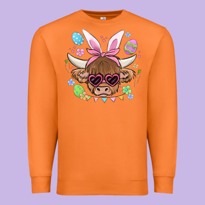 Easter Cow Premium Sweatshirt Designed By Maliassmallbusiness