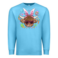 Ocean Blue easter cow Premium Sweatshirt - MaliasSmallBusiness