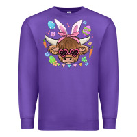 Purple easter cow Premium Sweatshirt - MaliasSmallBusiness