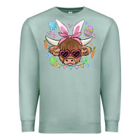 Seafoam easter cow Premium Sweatshirt - MaliasSmallBusiness
