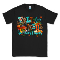 Black fall for jesus he never leaves Classic Tee - AdoDesignShop