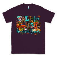 Plum fall for jesus he never leaves Classic Tee - AdoDesignShop