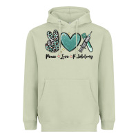 Matcha peace love phlebotomy Heavyweight Hoodie - MaliasSmallBusiness