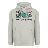 Moon Dust peace love phlebotomy Heavyweight Hoodie - MaliasSmallBusiness
