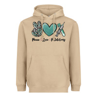 Mushroom peace love phlebotomy Heavyweight Hoodie - MaliasSmallBusiness