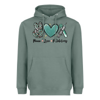 Sage peace love phlebotomy Heavyweight Hoodie - MaliasSmallBusiness