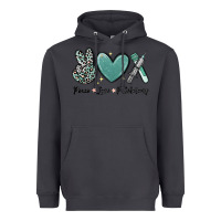 Smoke peace love phlebotomy Heavyweight Hoodie - MaliasSmallBusiness