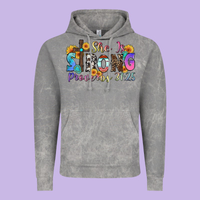 She Is Strong Proverbs 31 25 Vintage Hoodie Designed By Zillion Design Studio