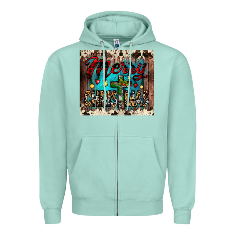Merry Christmas Cross Tumbler Zipper Hoodie by JahusDesignShop | Teevron
