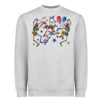 Heather Grey fourth of july dancing skeleton Heavyweight Sweatshirt - texasbilliewilder