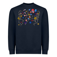 Navy fourth of july dancing skeleton Heavyweight Sweatshirt - texasbilliewilder