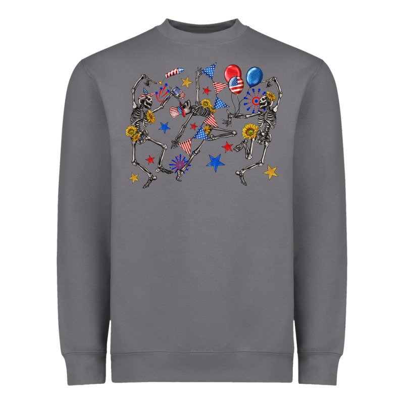 Fourth Of July Dancing Skeleton Heavyweight Sweatshirt by texasbilliewilder | Teevron