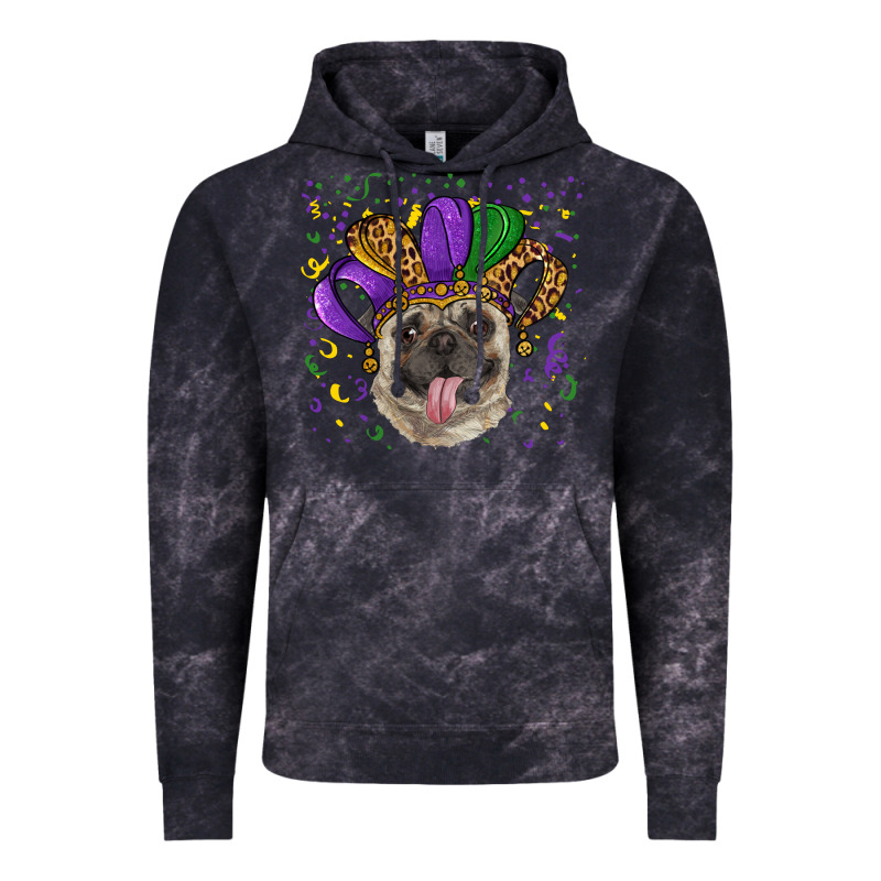 Mardi Gras Hat Pug Vintage Hoodie by RanaPortraitStore | Teevron