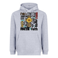 Heather Grey faith cross Heavyweight Hoodie - MaliasSmallBusiness