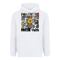 White faith cross Heavyweight Hoodie - MaliasSmallBusiness