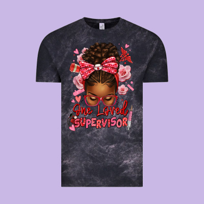 One Loved Supervisor Afro Messy Bun Vintage Tee Designed By Texasbilliewilder