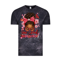 Cloud Black one loved supervisor afro messy bun Vintage Tee - texasbilliewilder